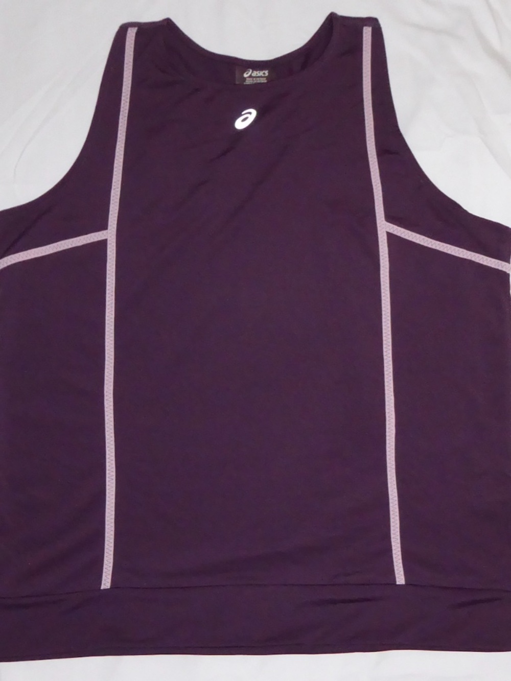 Asics Womens Active Tank Top PLUM Purple PINK Trim SHIRT Sleeveless M 8/10